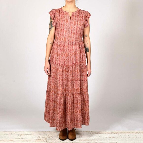 Sweet Magnolia | XXL Short Sleeve Tiered Maxi Dress Viscose Lined Boho Peasant - Picture 12 of 12